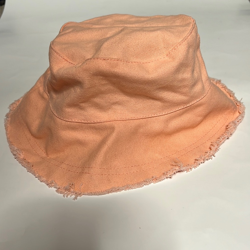 Coral Fabric Bucket Hat